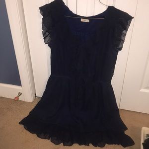 Navy Ruffle Dress